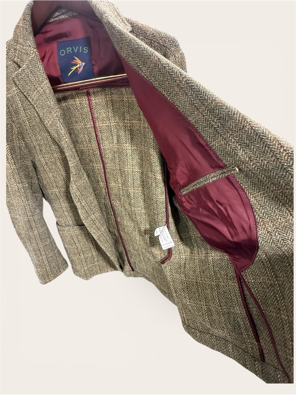 NWOT! Orvis Men's Green Tweed Two Button Sport Coat Blazer - Picture 10 of 12